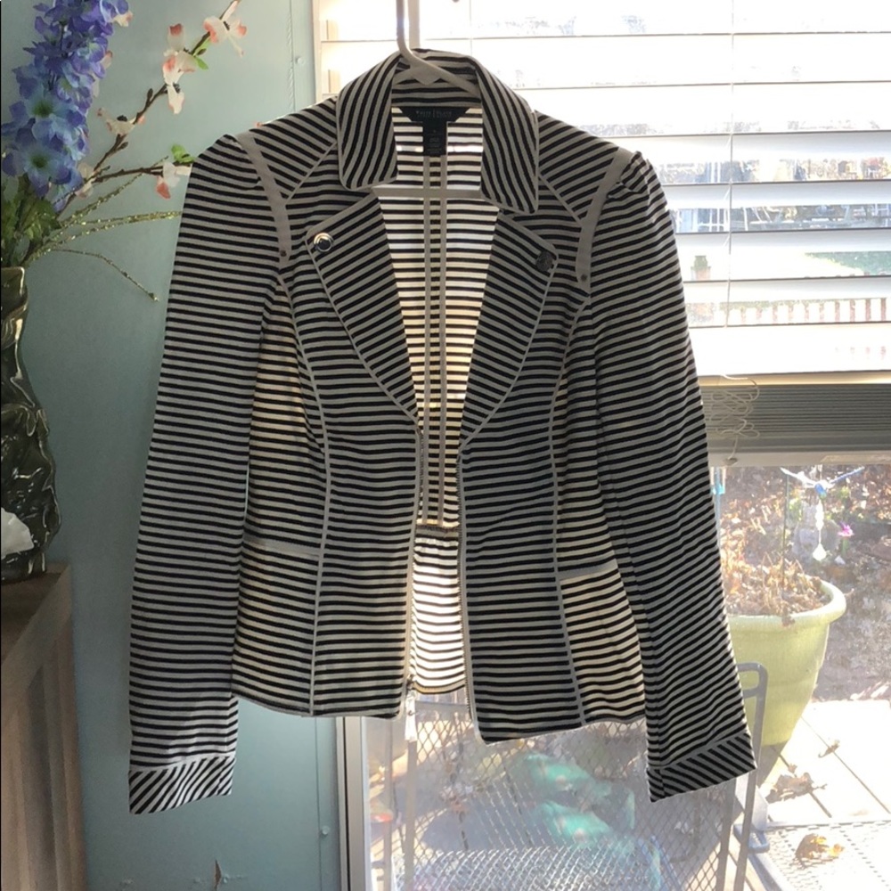 White and Black stripe business jacket